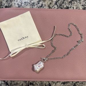 Ruth NY Pearl Necklace On Sterling Silver Chain.